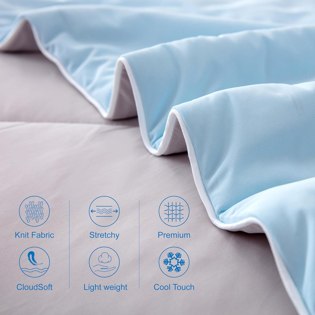 Cooling Comforter Queen Size - Cooling Blankets for Hot Sleepers | Lightweight Comforter for Night Sweats