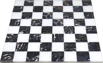 15'' Borderless Marble Stone Luxury Chess Board - Black and White Stone