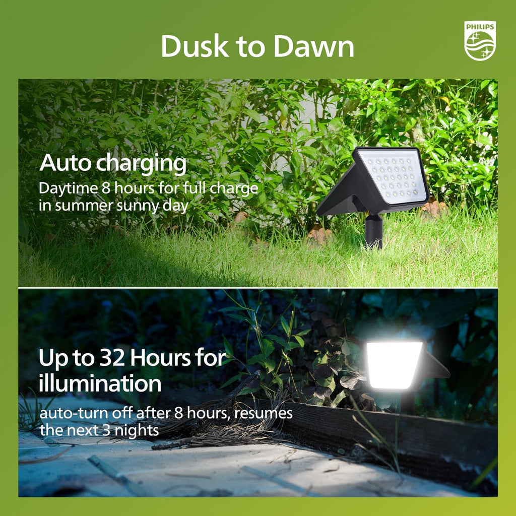 4 Packs Solar Spot Lights Outdoor Waterproof, 28 LED 7500K Solar Powered Landscape Pathway Lights, Dusk to Dawn Solar