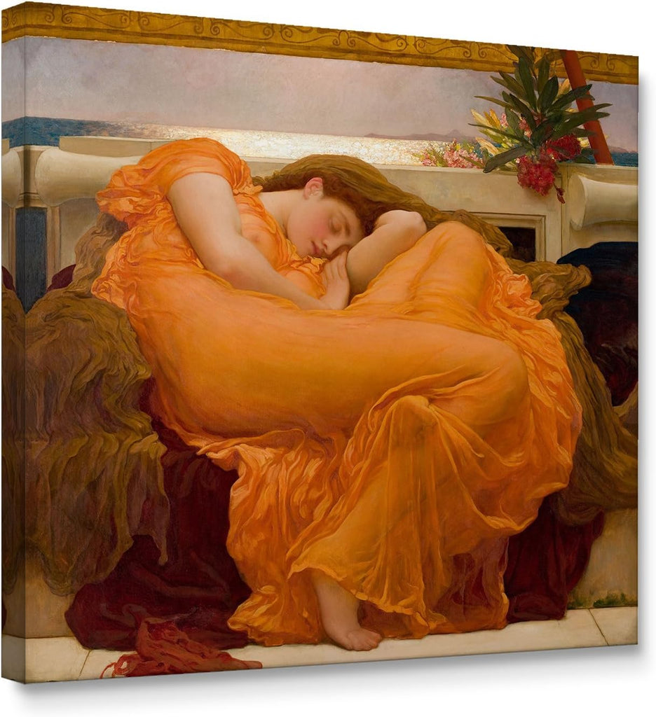ART - Flaming June, World's Most Famous Paintings Series, Canvas Wall Art Home Decor, Gallery Wrapped, Stretched