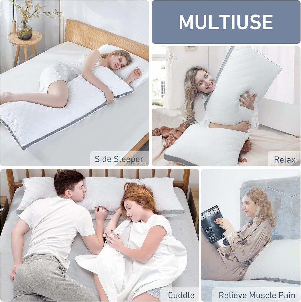 Body Pillow Insert 20 x 54 for Side Sleepers White Support | Soft polyester padding delivers full-body support for