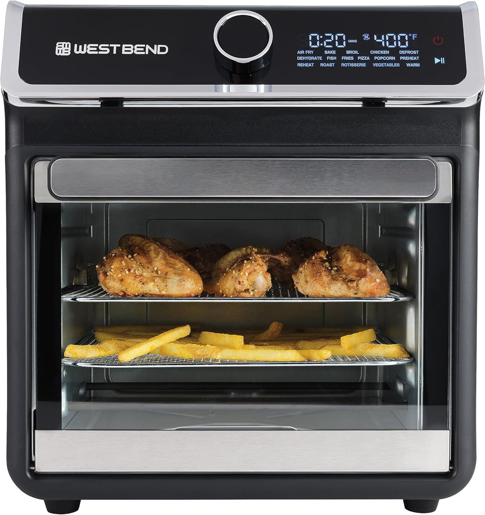 Air Fryer Oven 15-Quart Capacity with Digital Controls Easy-View Door and 16 Cooking Presets, Includes Eight Cooking
