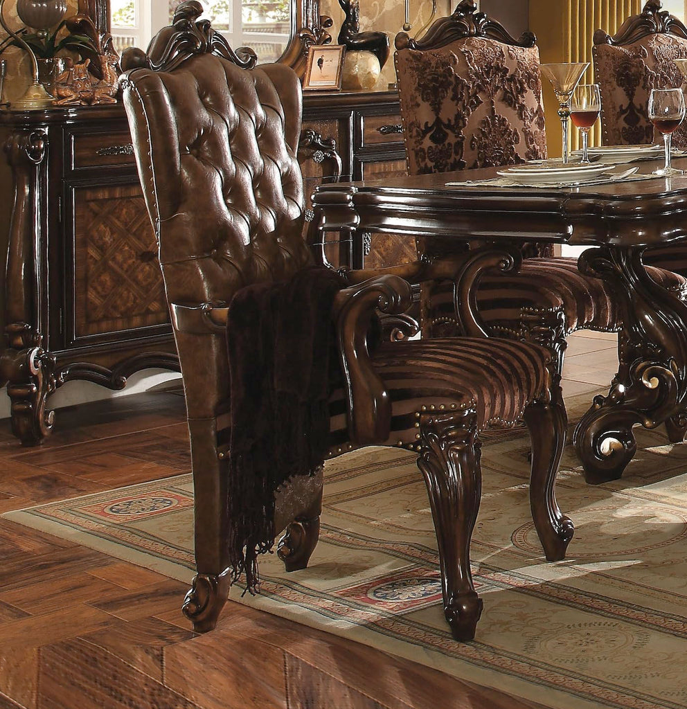 Cherry Oak Formal Dining Table Set - 9pc, Extendable Table, 6 Side Chairs, 2 Arm Chairs - 8 Person Set for 6-8 People