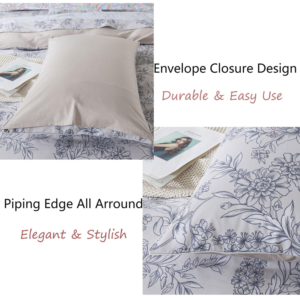 Duvet Cover Set Vintage Peony Floral Bedding Shabby Khaki Floral Quilt Cover Set Rustic Farmhouse Bedding 100%