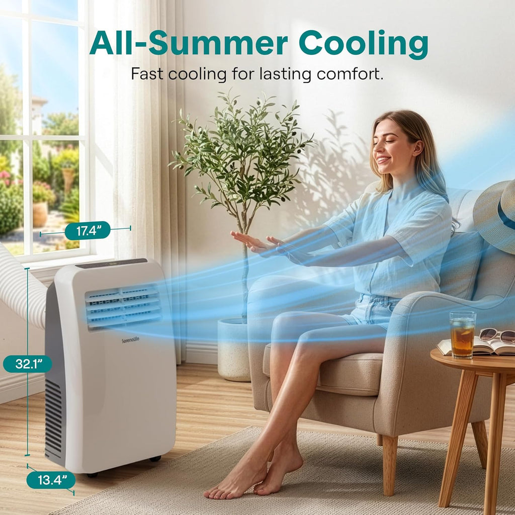 Portable Air Conditioner with Heat & Built-in Dehumidifier 12,000 BTU