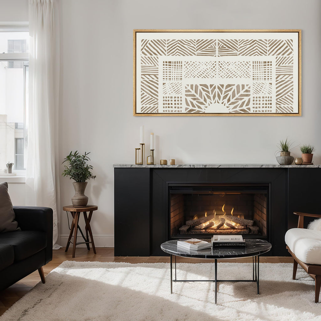 Extra Large Framed Canvas Print Wall Art Modern Abstract Geometric Antique Retro Fine Art Illustrations Decorative