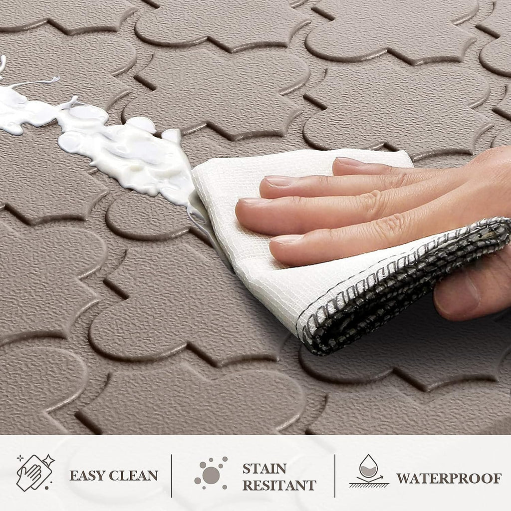 Kitchen Mat 2 PCS Cushioned Anti-Fatigue Floor Mat Standing Mat | 0.47" Thick Cushioned Memory Foam, Water Resistant