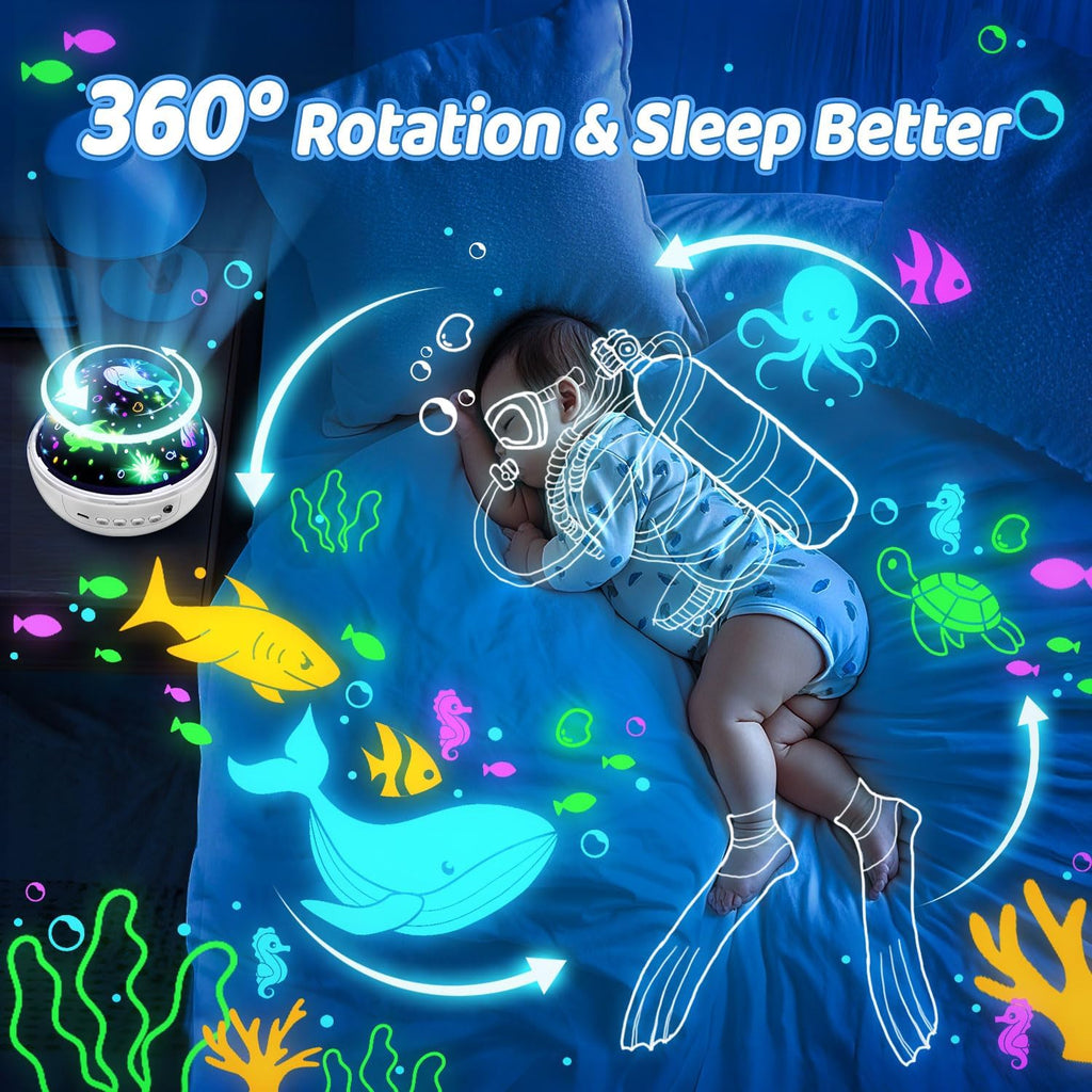 Boy Room Decor, 93 Lighting+3 Films Toddler Room Decor, Remote+Dimmable+360° Slient Nightlight for Baby Nursery