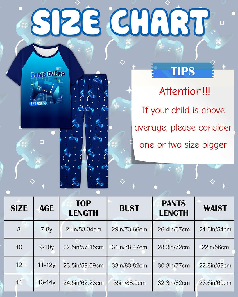 Boys Pajamas Little Big Boys Short Sleeves and Pants Pajamas Piece Pjs Set Kids Sleepwear