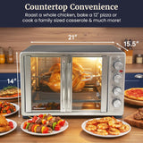 ETO4510B# French Door 47.5Qt, 18-Slice Convection Oven 4-Control Knobs, Bake Broil Toast Rotisserie Keep Warm