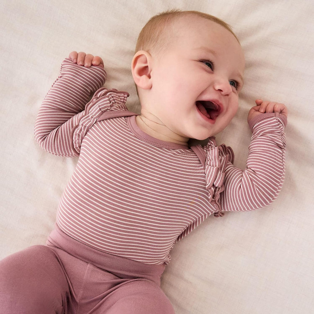 Flutter Bodysuit, Viscose from Bamboo Long Sleeve Bodysuit for Baby Girl, Outfit Baby Clothes