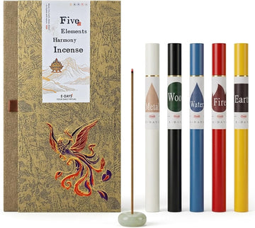 5 in 1 Incense Sticks Gift Set,5 Elements Scents with Incense Holder - Set of 5