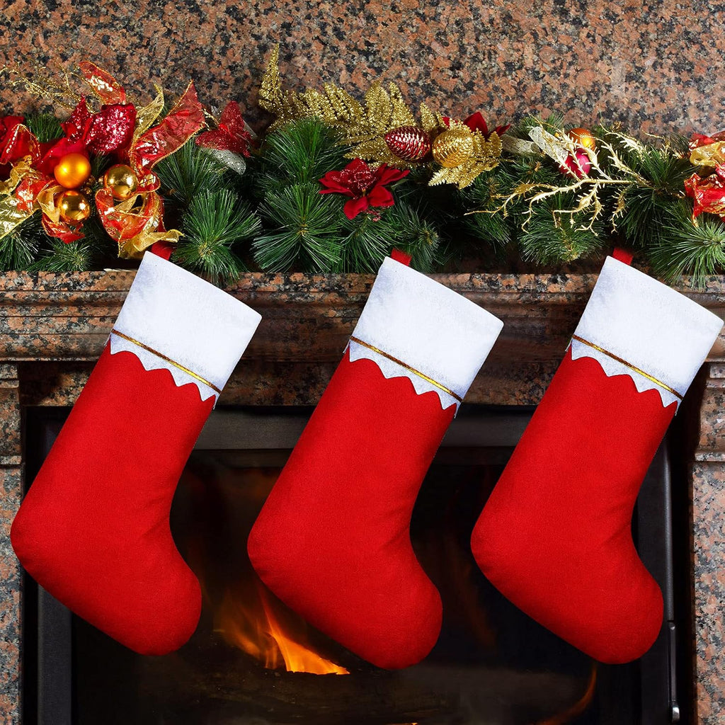 Christmas Stockings Bulk 15 Inch Felt, Red - Set of 36