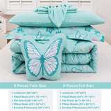 Mooreeke Bed in a Bag for Kids Girls Teens, 6 Pieces Twin Comforter Bed Set with Shams