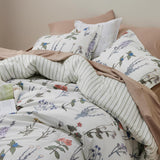Comforter Set Queen - Cute Floral Bedding Comforter Set, 3 Pieces