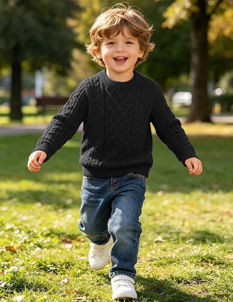 Toddler Boy Sweater Warm Crew Neck Pullover Thick Clothes