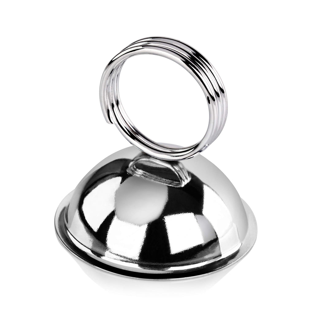 Split-Ring Style, Place Card/Table Number Holder, 2.5 x 2.33 Inch, Silver, Set of 12