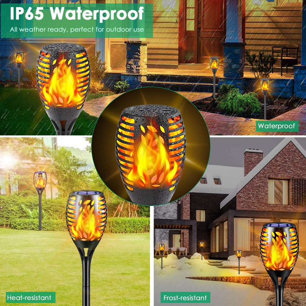 8 Pack Solar Lights Outdoor Flickering Flame Solar Torch Lights