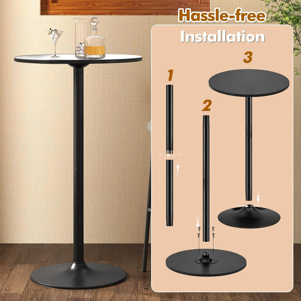 3 Pieces Bar Table Set, Counter Height Table Set with 2 Bar Stools