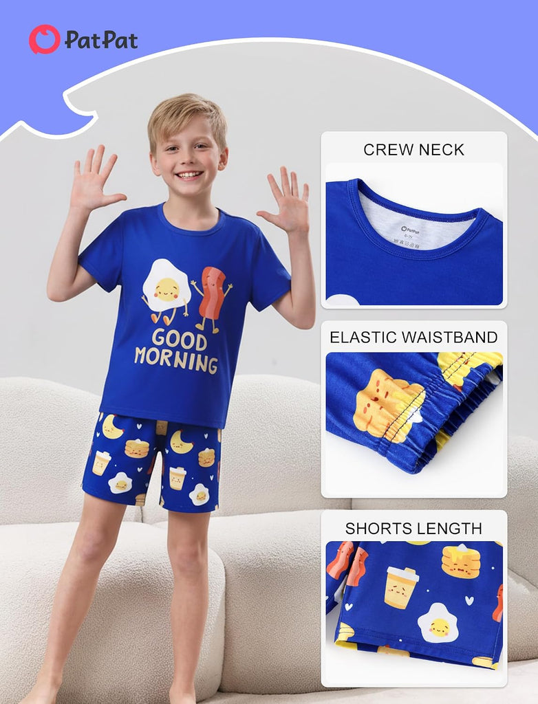 Boys Pajamas 2 Piece PJs Set T-shirts with Shorts