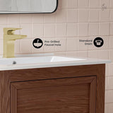 24-Inch Bathroom Vanity in Walnut with Sink