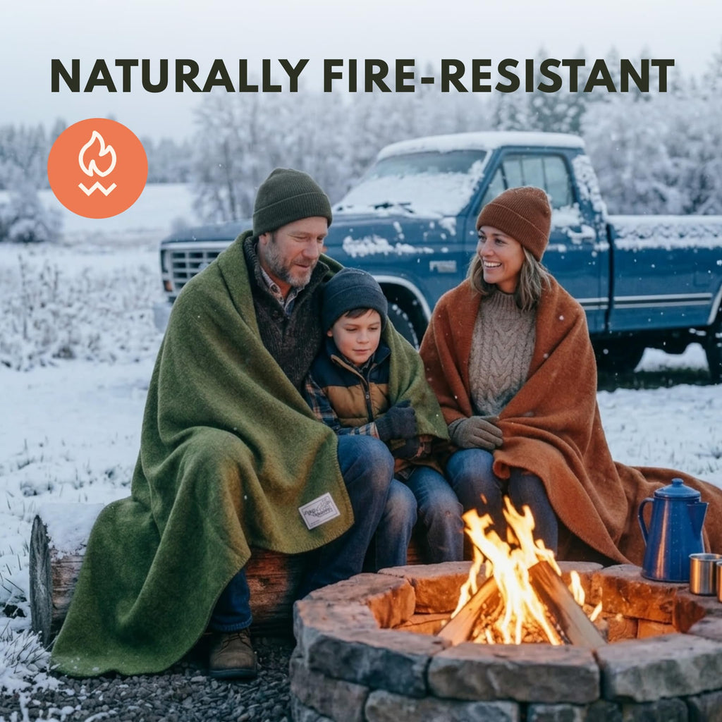 Mammoth Merino Wool Camping Blanket, 2-Pack, 66"x90" Slate & Moss