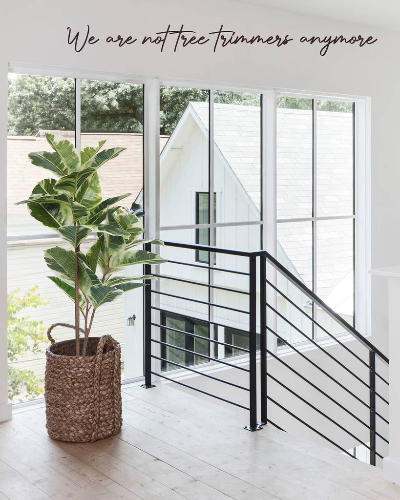 Artificial Rubber Tree Plant 43in Tall Faux Ficus Tree Potted Fake Tropical Decorative House Large Floor Artificial