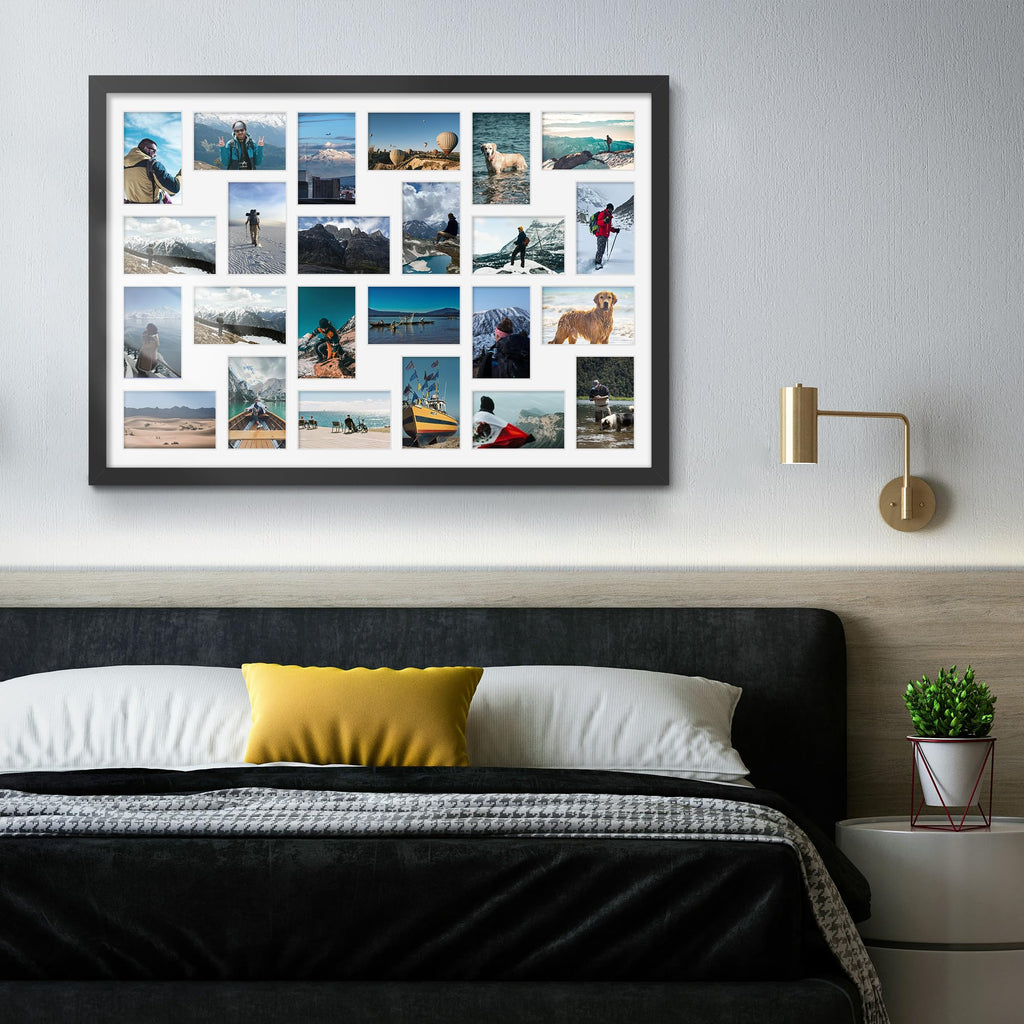 22x32 Collage Frame For 24 4x6 Photos Black