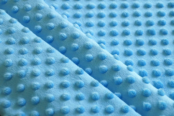 Turquoise Blue Minky Bubble Dimple Dot Plush Fur Fabric Polyester 58-60"