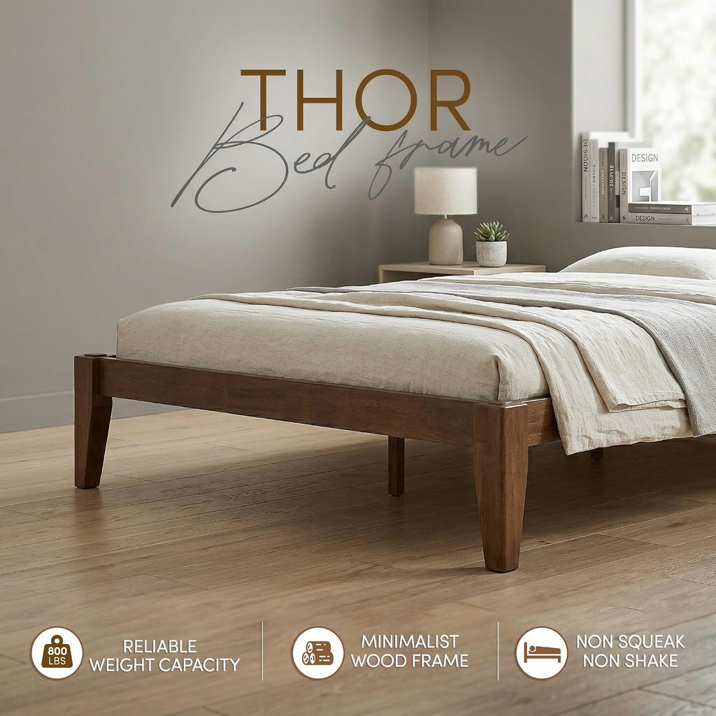 Japanese Joinery Bed Frame, Solid Wood (Walnut)