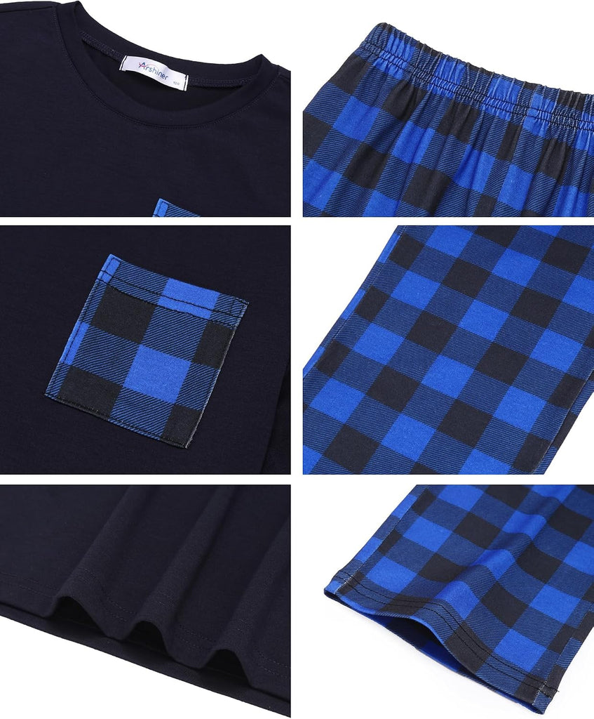 Boys Pajamas Long Sleeve Top and Pants 2 Piece Pajama Set for Boys
