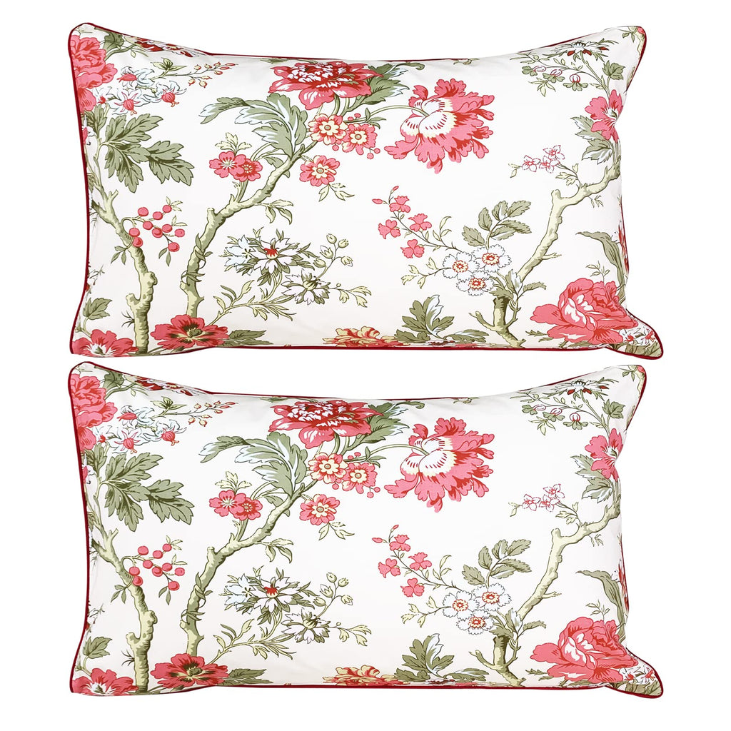 100% Egyptian Cotton Sheet Sets - Queen Vintage Rose Floral Bedding - Super Soft Farmhouse - Deep Pocket Fitted Sheet