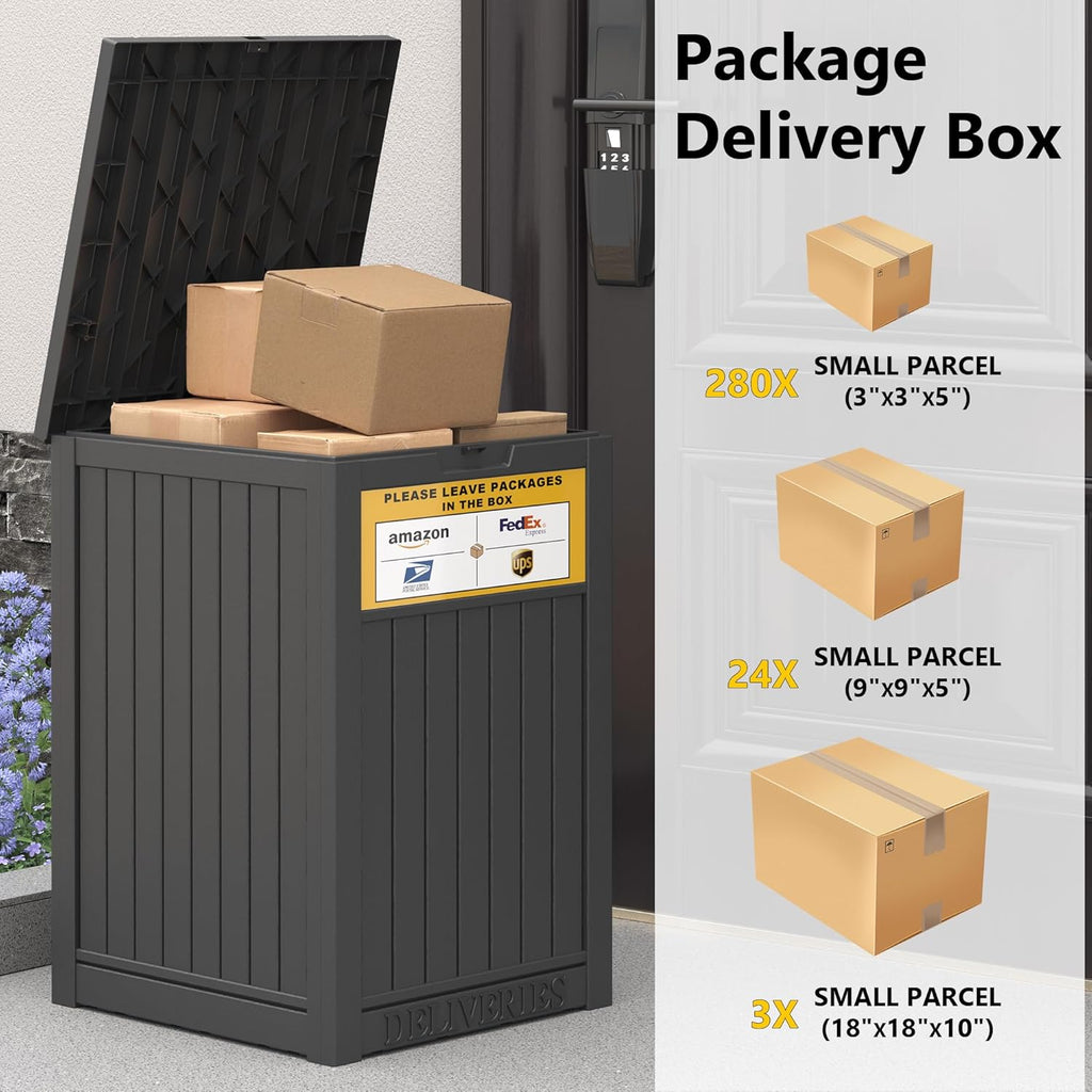 Package Delivery Box with Sign, 48 Gallon Storage with Lockable Secure