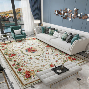 Vintage Rustic Shabby Rose Rug Luxury Soft Elegant Traditional Rugs Accent Floral Floor Rugs Carpet Living