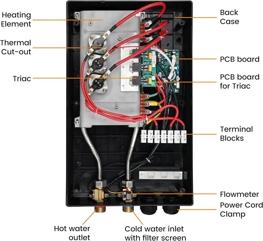 Electric Tankless Water Heater WINTEMP 27kW 240V, Whole House Hot Water Supply