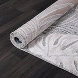 Indoor Outdoor Rug, Blue 5x7 Leaf Tropical Botanical Area Rugs
