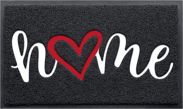 Black Door Mat Welcome Mats Home Non-Slip Doormat Low-Profile Floor Mat for Yard, Garage, High Traffic Areas