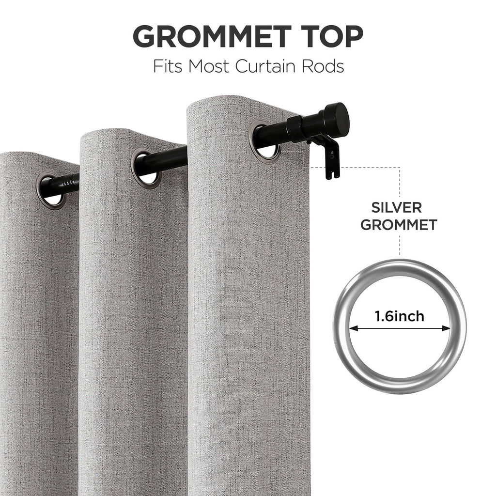 Blackout Curtains 96 Inches Long, Light Blocking Curtains 2 Panels with Grommets, Thermal Insulated, Noise Reducing