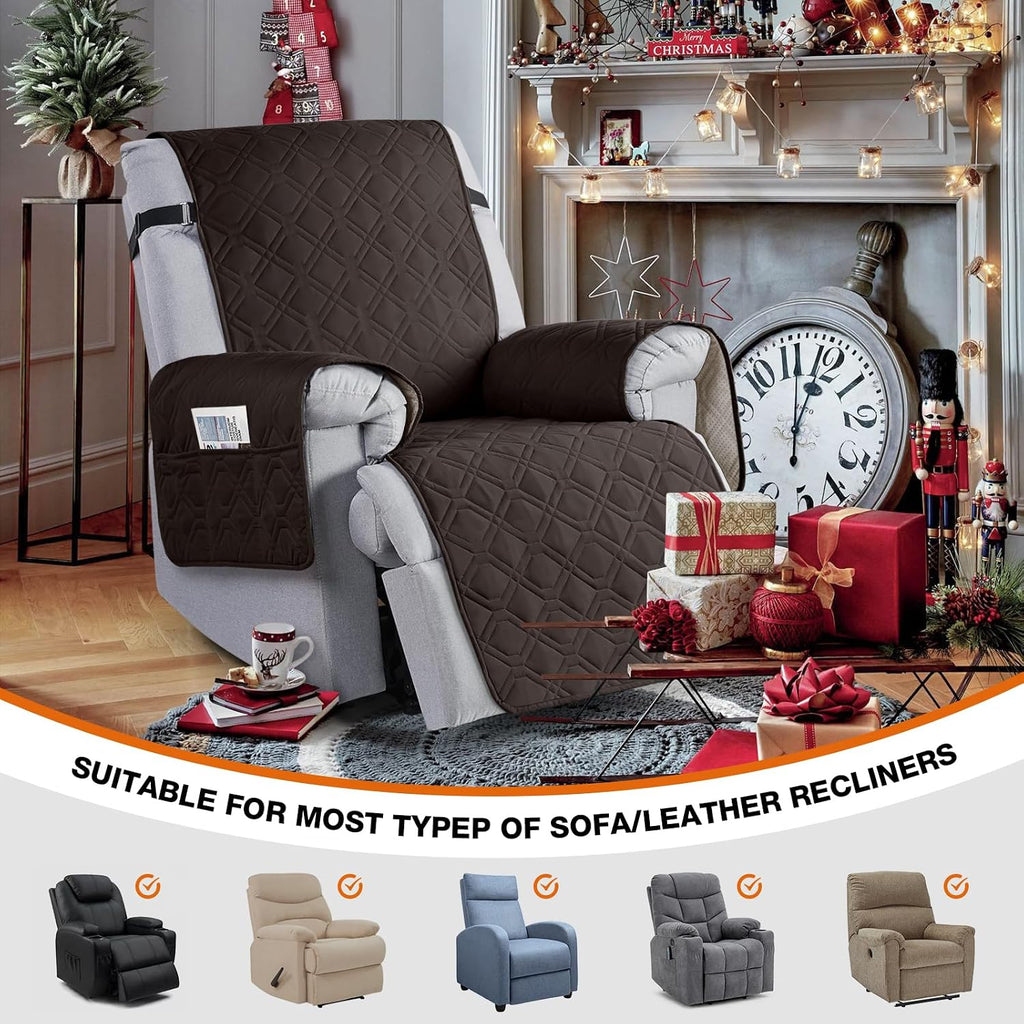 100% Waterproof Recliner Chair Covers, Recliner Cover Non-Slip Dog Chair Cover Furniture Protector Washable Slipcover