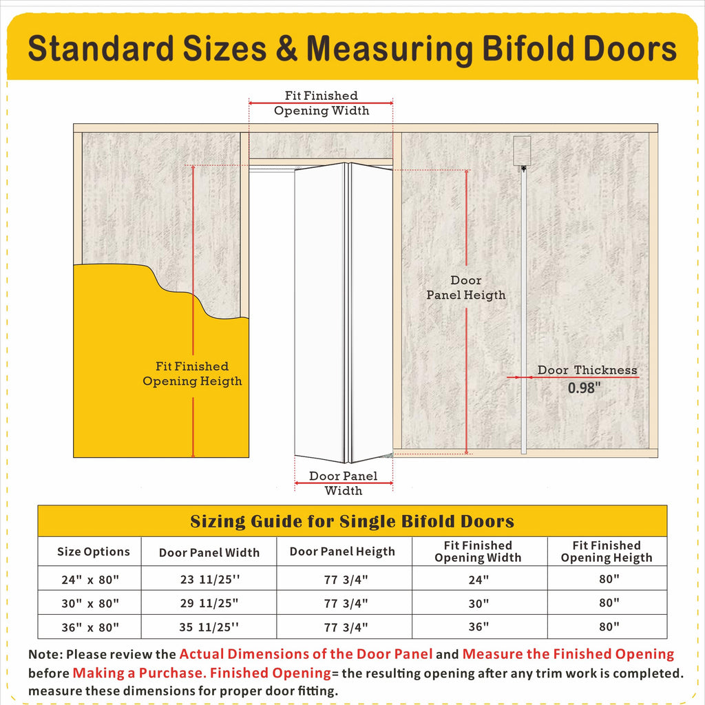 Bifold Doors, 36" x 80" Mirror Closet Door with Complete Hardware