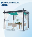 10x10 ft Aluminum Pergola, Outdoor Metal Gazebo with Adjusta - Image 7
