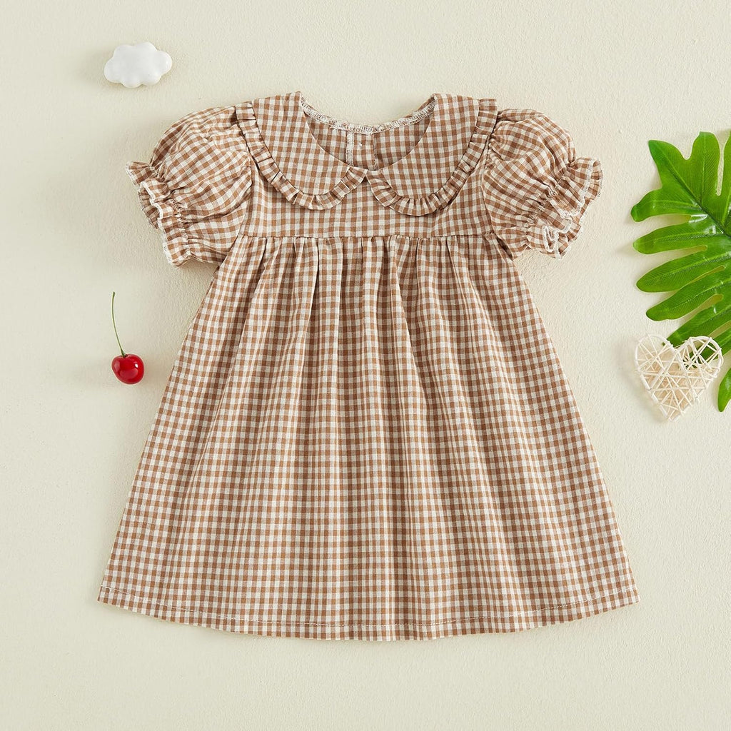 Toddler Girl Dresses Bubble Short Sleeve Dress Baby Summer Clothes