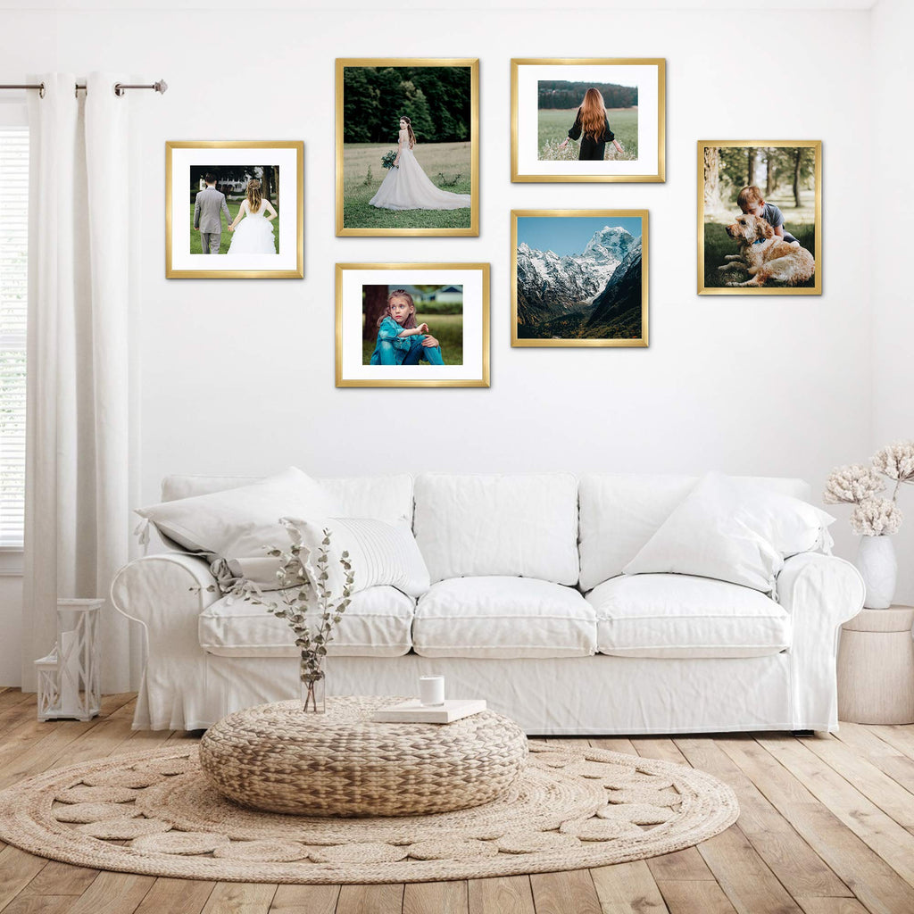 12x18 Picture Frame, Gallery Wall Frames Set of 5, Gold