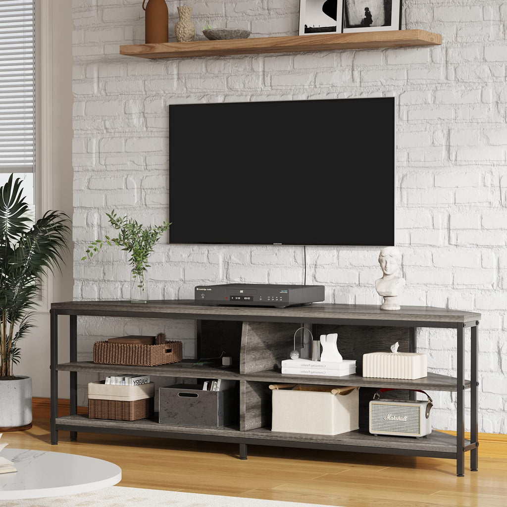 Corner TV Stand with Power Outlet, Corner TV Stand for 32 43 50 55 60 Inch TV, Corner Entertainment Center