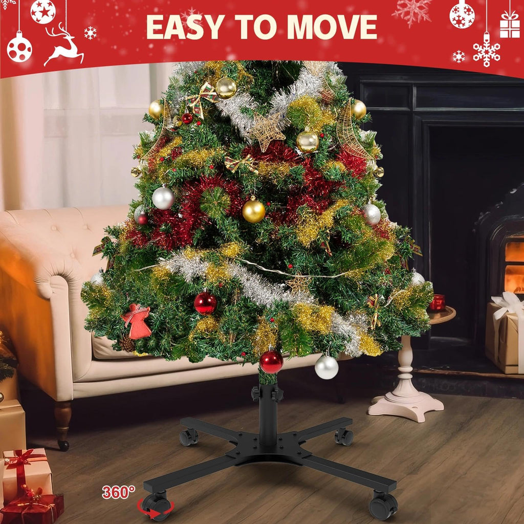 Christmas Tree Stand for Artificial Tree, Replacement Xmas Tree Stand Base with Universal Wheel for