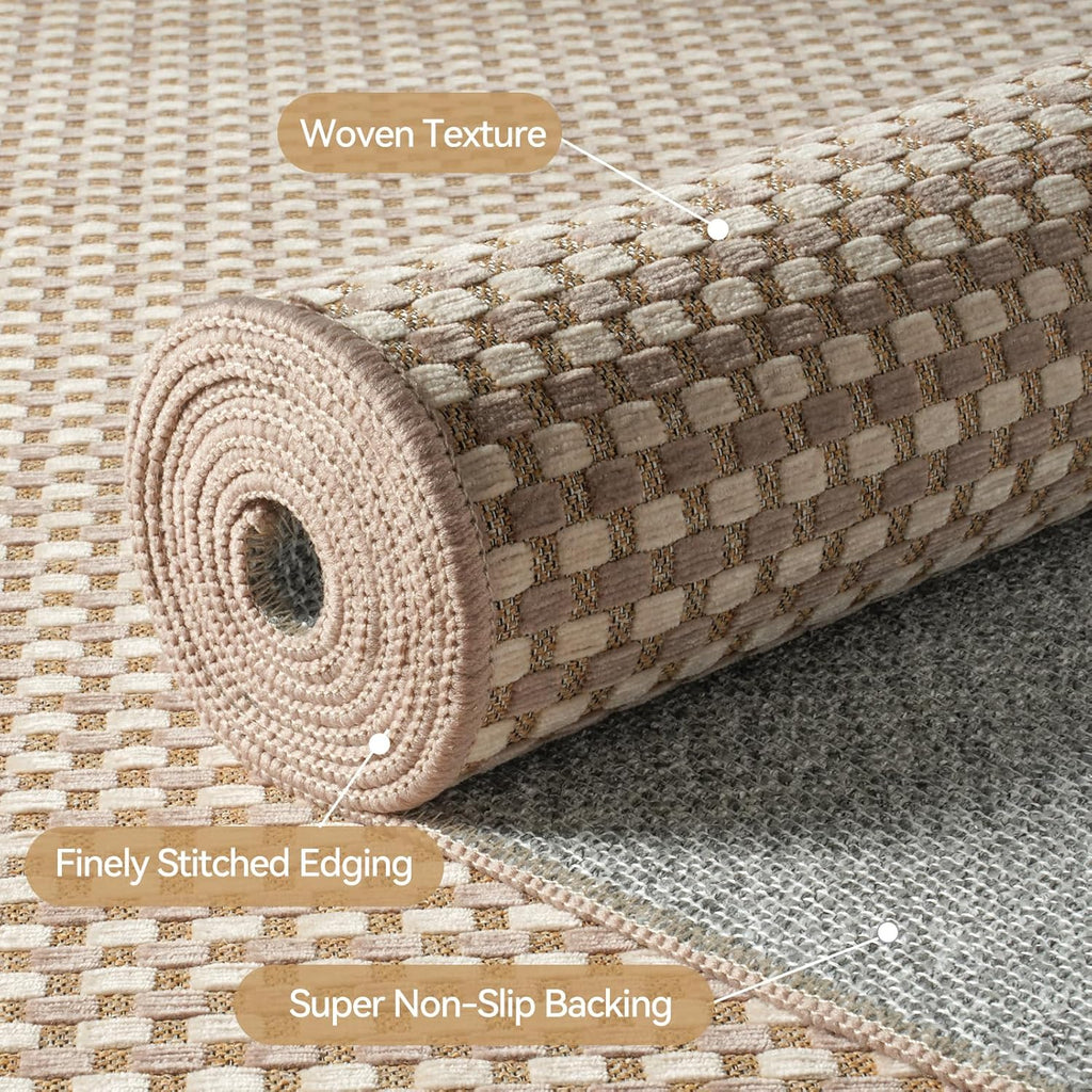 2x10 ft Hallway Runner Rug Extra Long Boho Woven Kitchen Runner Rugs Mat Non Slip Washable, Soft Hal