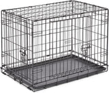 30-Inch New World Crate for Medium Breeds, 21-40 lbs, Double Door Folding Dog Crate, Leak-Proof Tray & Secure Latches