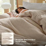 Muslin Duvet Cover Queen - 100% Cotton 3-Layer Gauze Ultra-Soft, Breathable