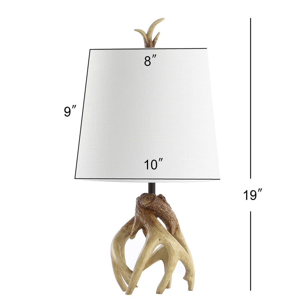 Vermont 19" Antler Resin Bedside Table Lamp, Natural