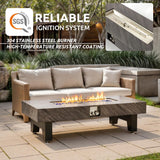 54”Propane Fire Pit,Outdoor Gas Fire Pit Table with Rain Cover,Rectangular Heater for Patio, Backyard, Deck,50,000BTU Outdoor Modern Patio Fire Pit. - Image 7